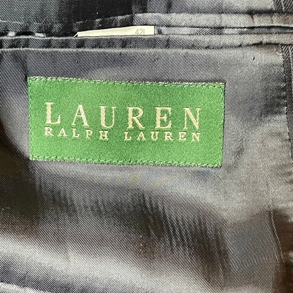 Lauren Ralph Lauren Mens 42L‎ Navy Blue Pinstripe Wool 2-Button Blazer Jacket